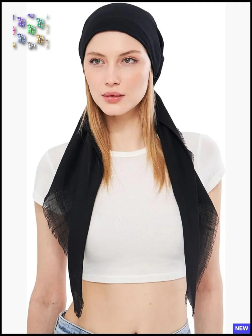 Pre-Tied Headscarf Elegant Sparkle Chemo Headwear Soft Lightweight Stretch